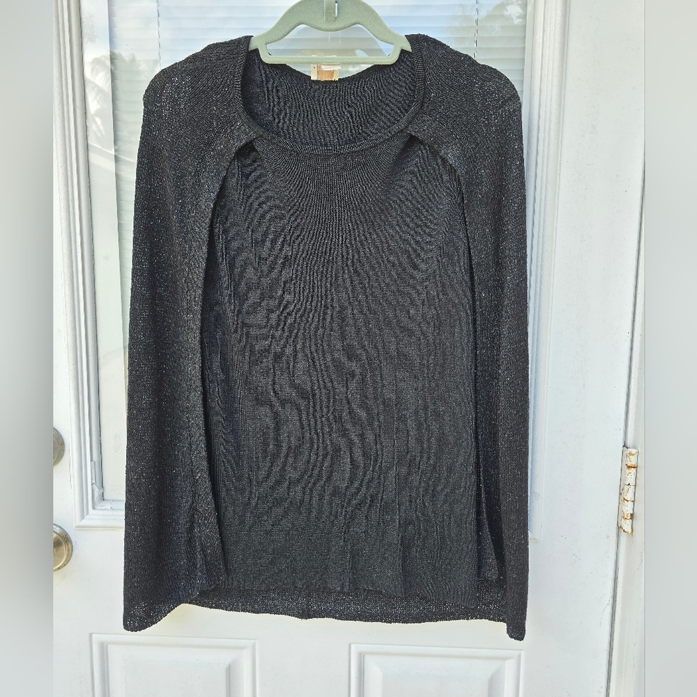 Chicos Elegant Black Women's Cape Sweater